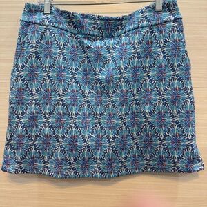 Vineyard Vines Blue Patterned Mini Skirt w shorts Performance Resort Wear Size M